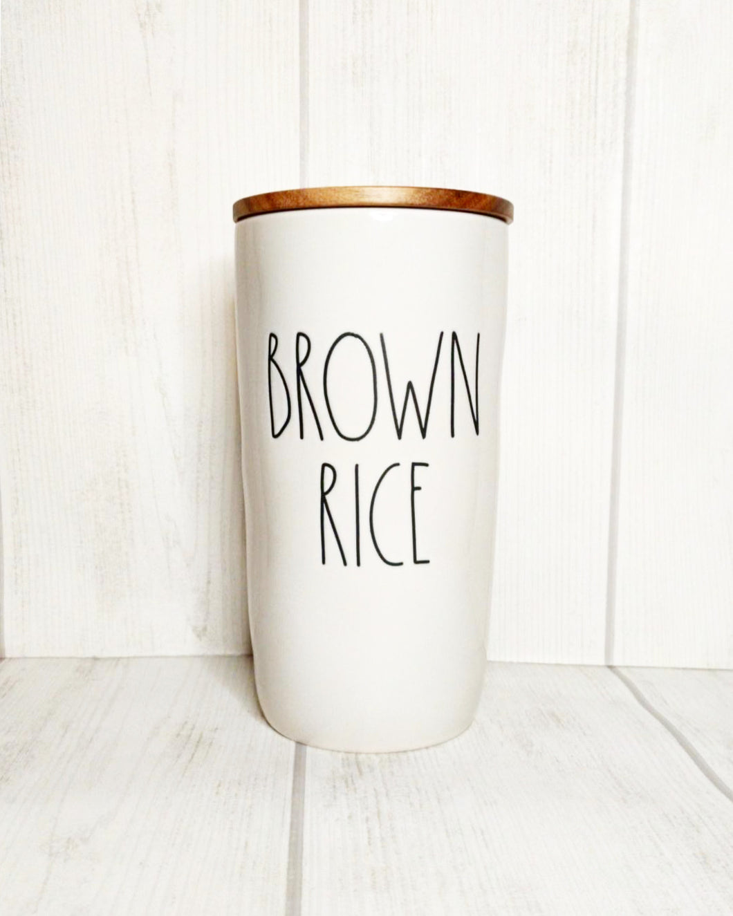 Brown Rice Canister with Wooden Lid
