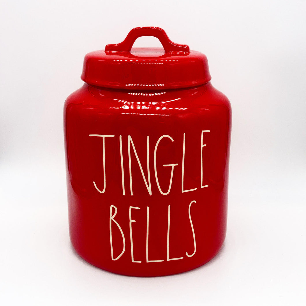 Rae Dunn Red Jingle Bells Canister