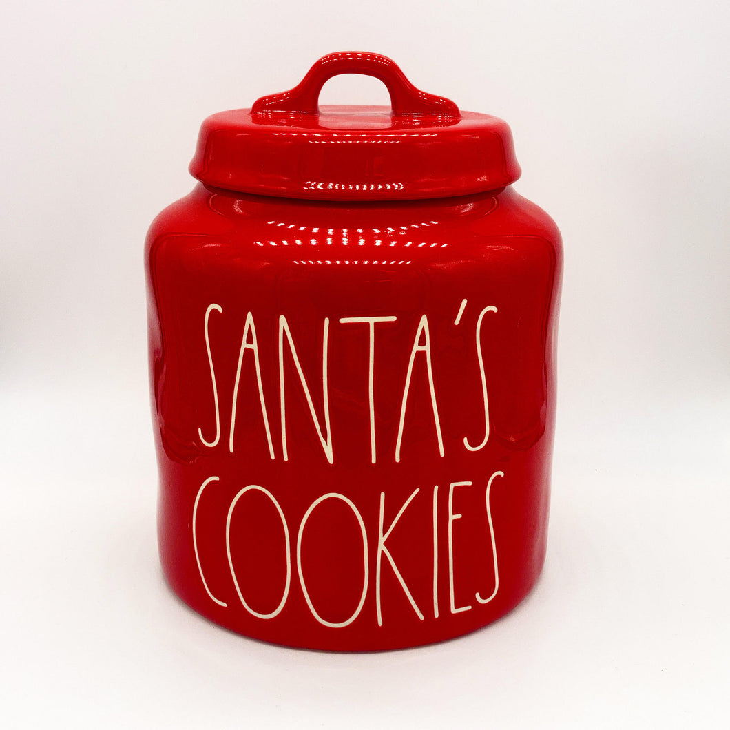 Rae Dunn Red Santa's Cookies Canister